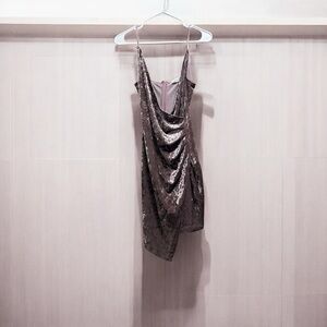 Purple velvet going out dress in size Large from MOD.